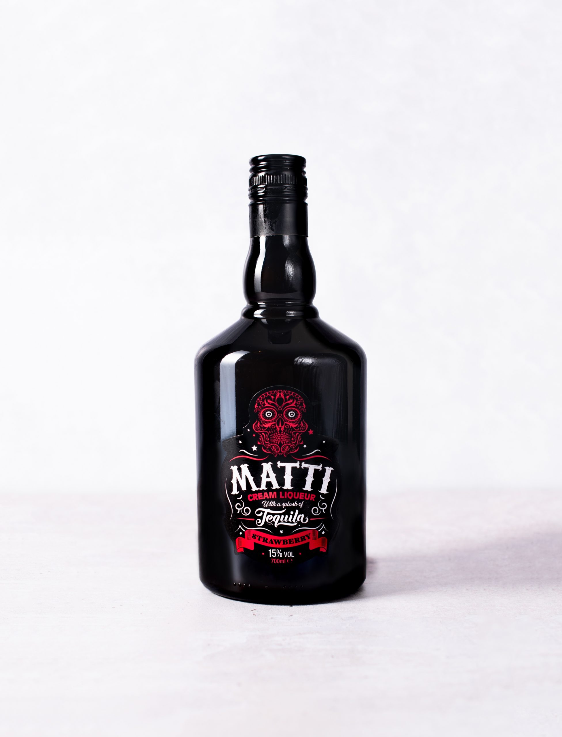 bottle of strawberry cream liqueur