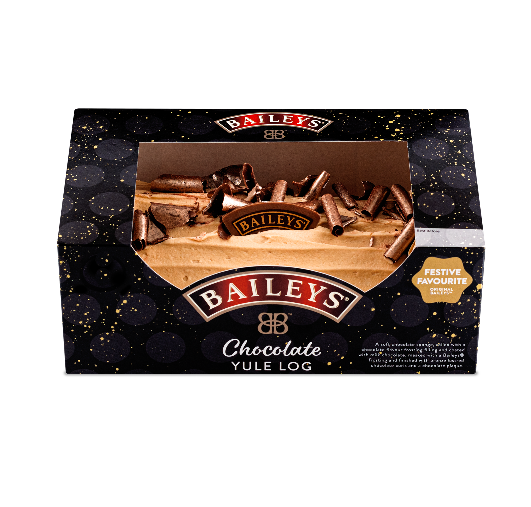 boxed Baileys Yule log