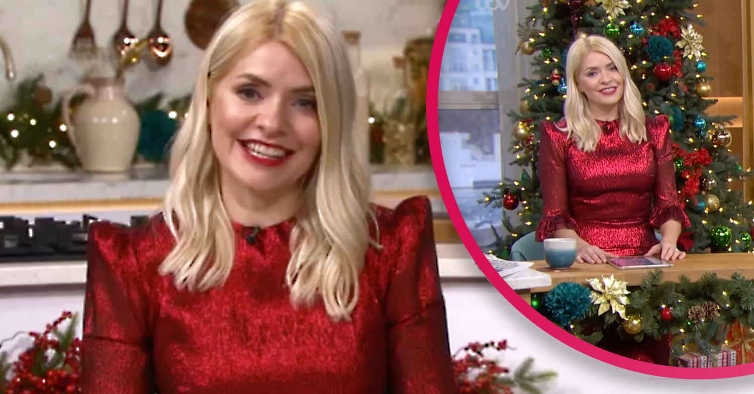 holly Willoughby red dress this morning