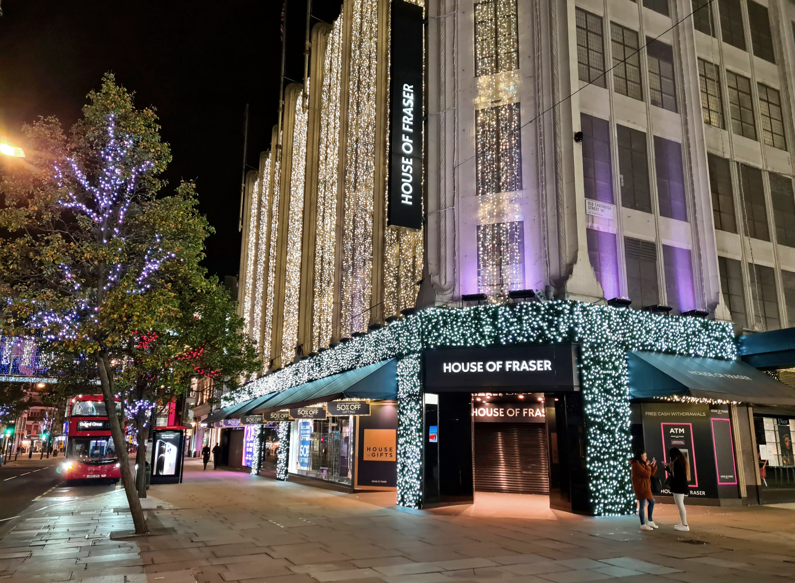Oxford street shops at christmas
