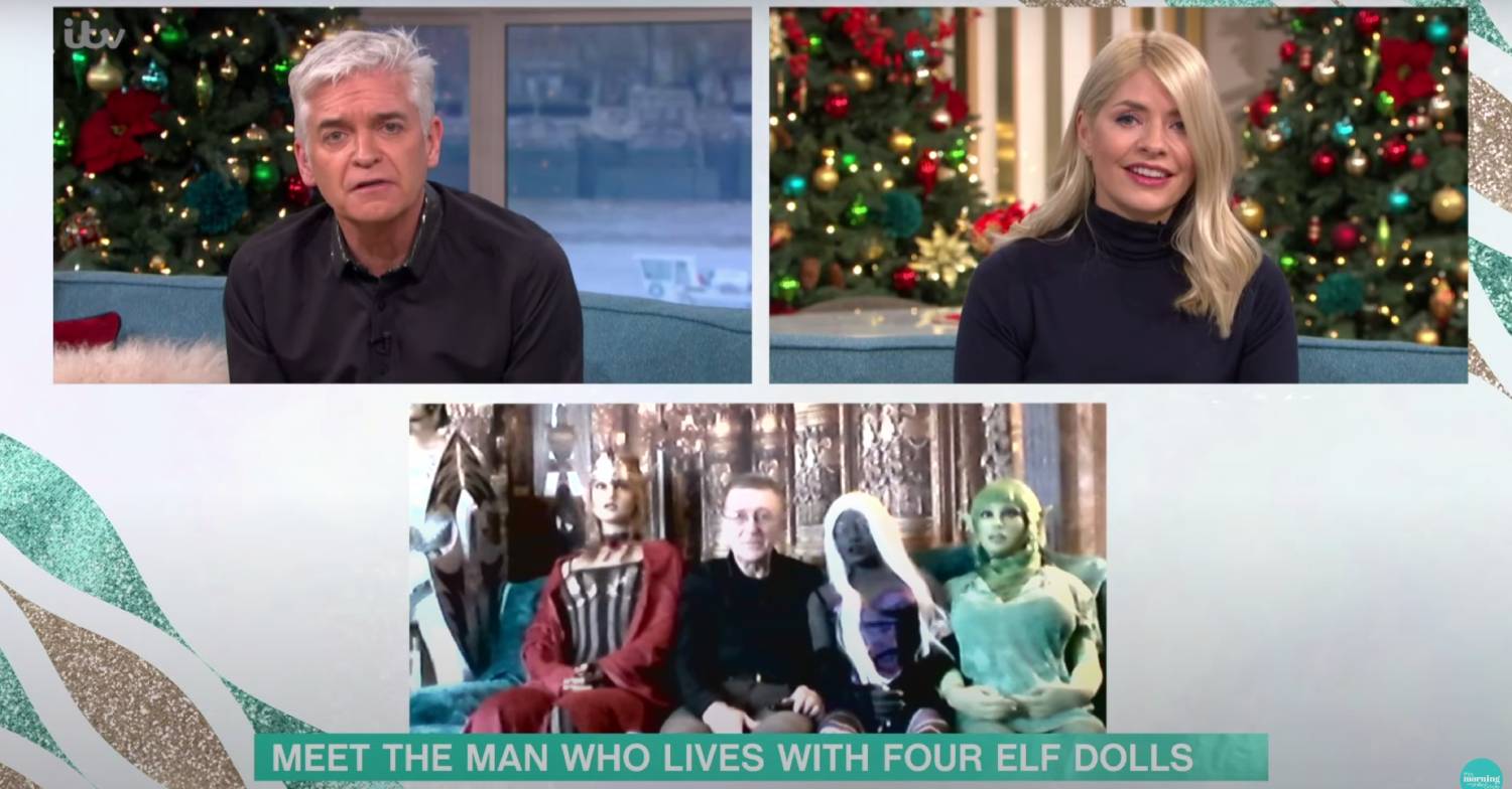 Phil and Holly welcomed Nick and his elf dolls to This Morning 