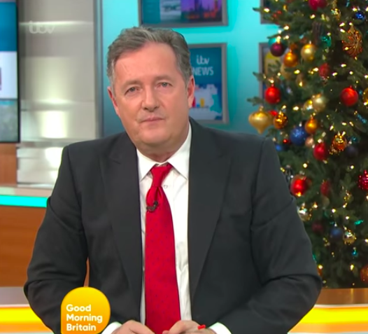 Piers Morgan, who took a cheeky swipe at Ben Shephard on Instagram, pictured on Good Morning Britain