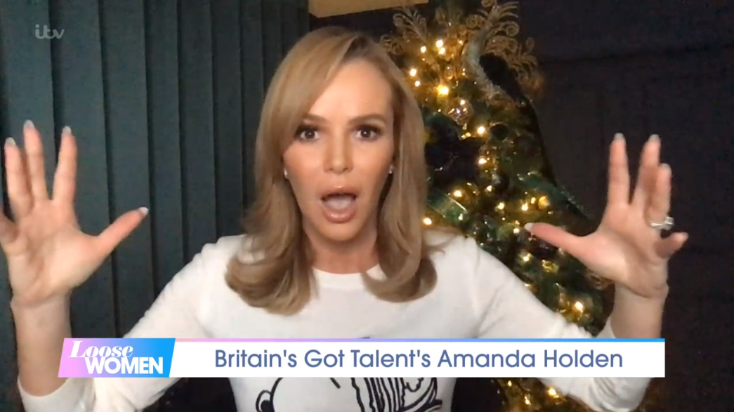 Amanda Holden chatting about Simon Cowell and his bike accident recovery on Loose Women