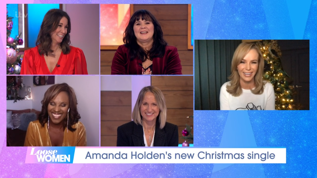Amanda Holden chatting about Simon Cowell and his bike accident recovery on Loose Women