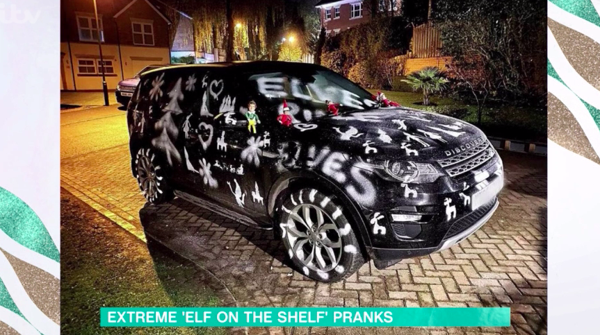 mum on this morning spray cars for elf on the shelf