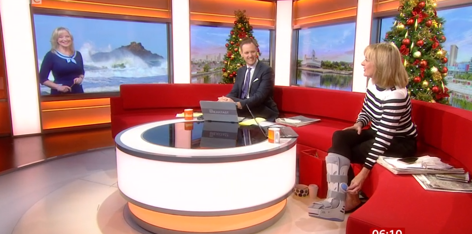 What has Louise minchin done to her foot