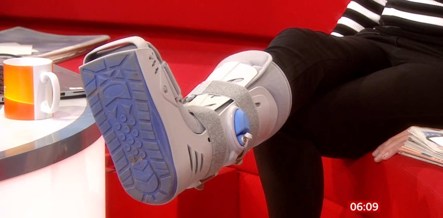 What has Louise minchin done to her foot