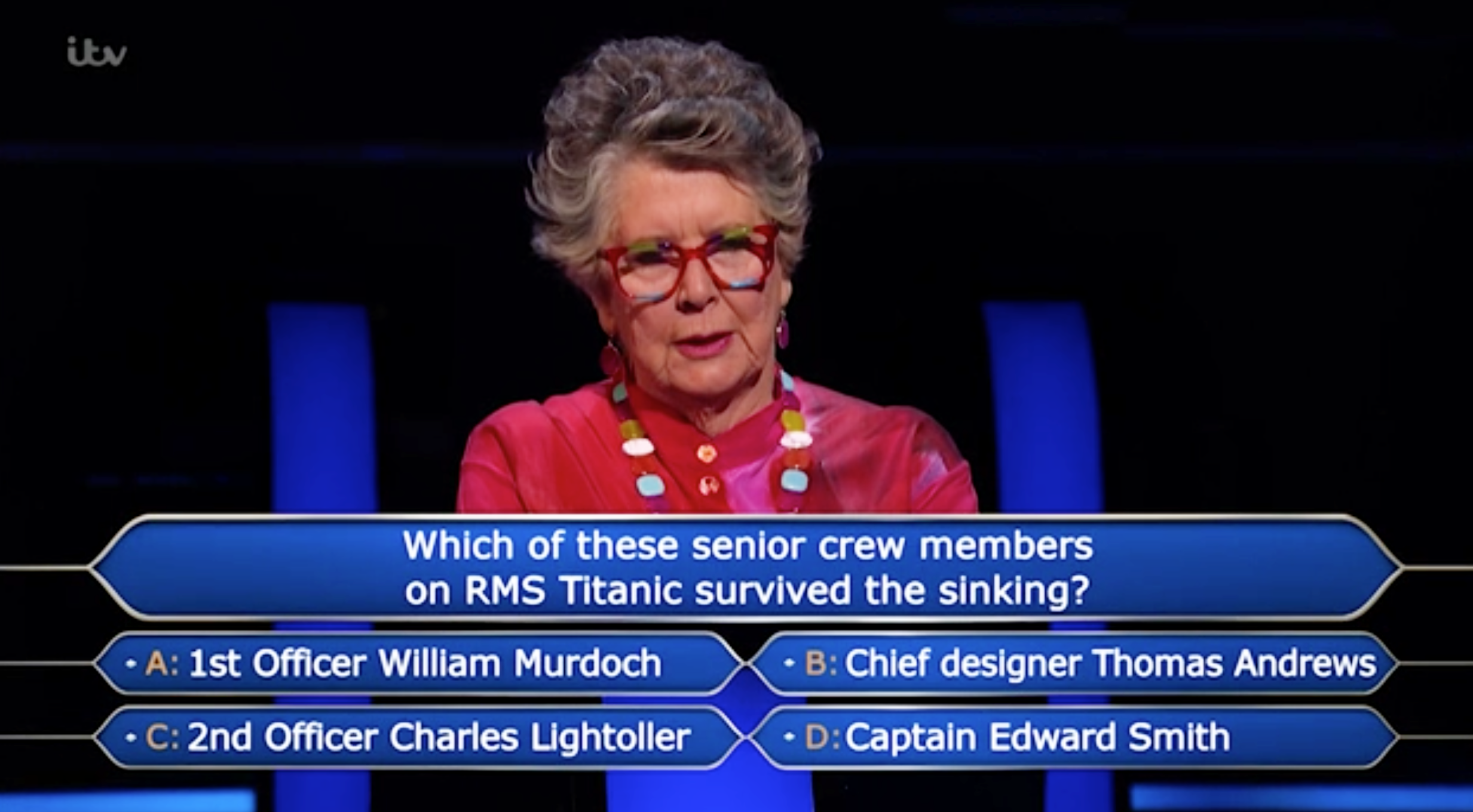 prue Leith on millionaire