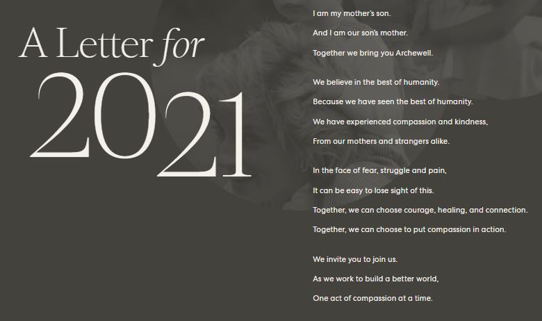 Archewell website message