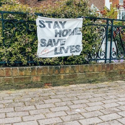 stay home save lives banner