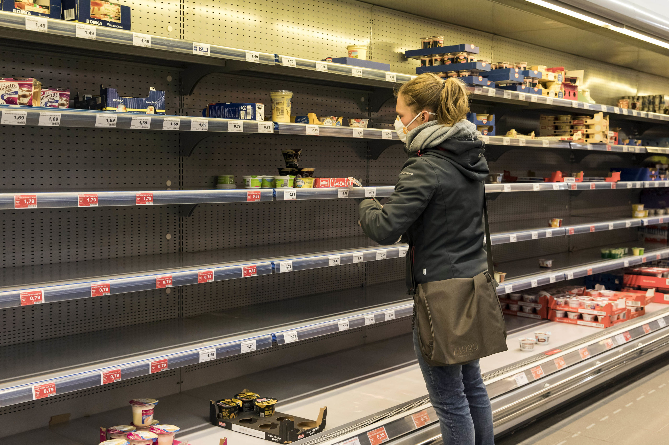 supermarket shelves ransacked