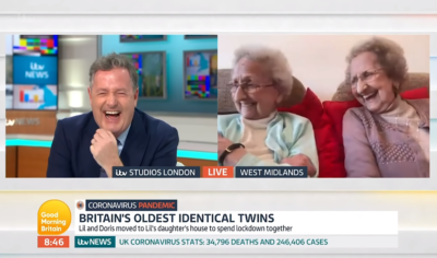 Piers Morgan on GMB with Britain's oldest twins