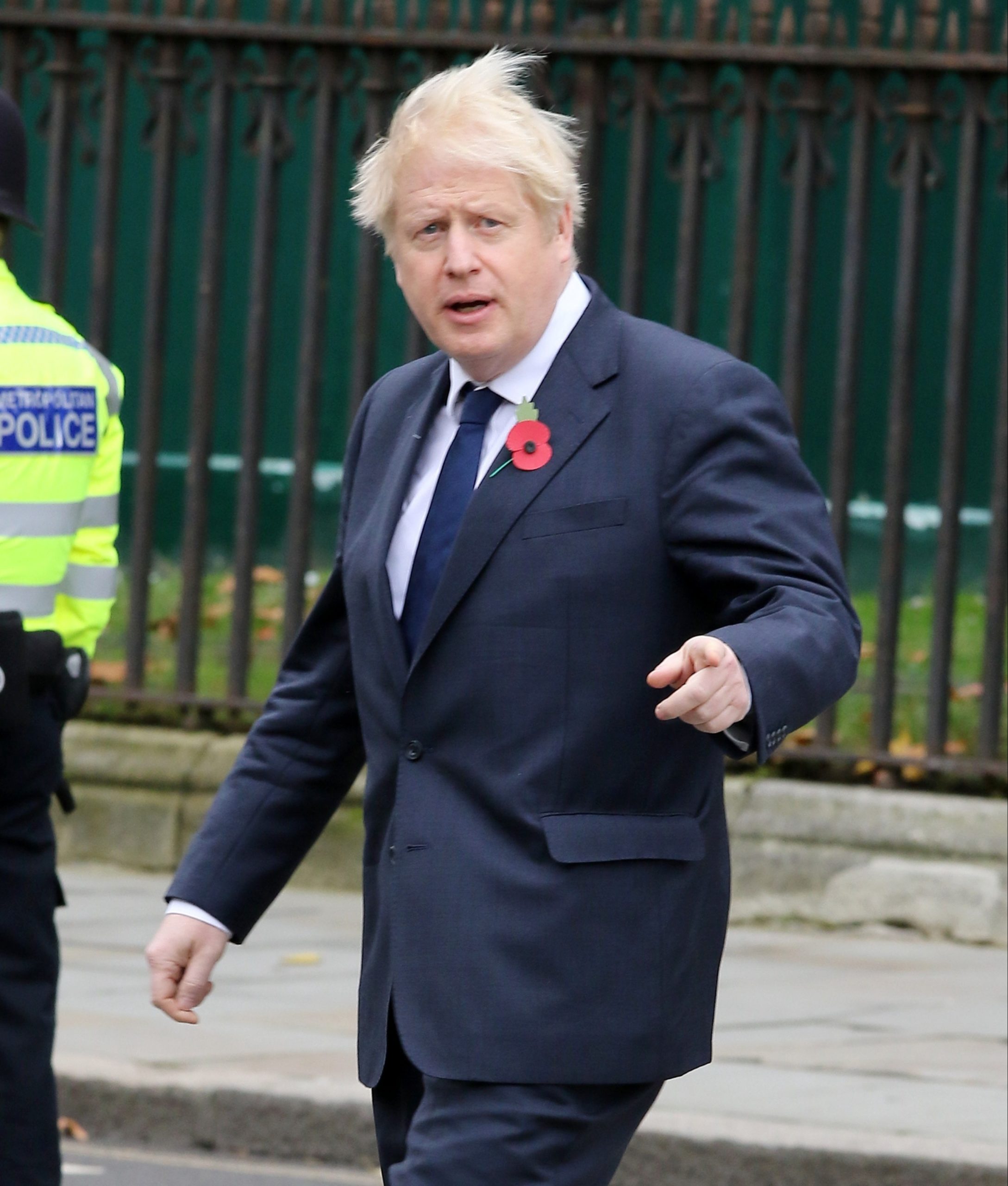 boris johnson wearing a poppy