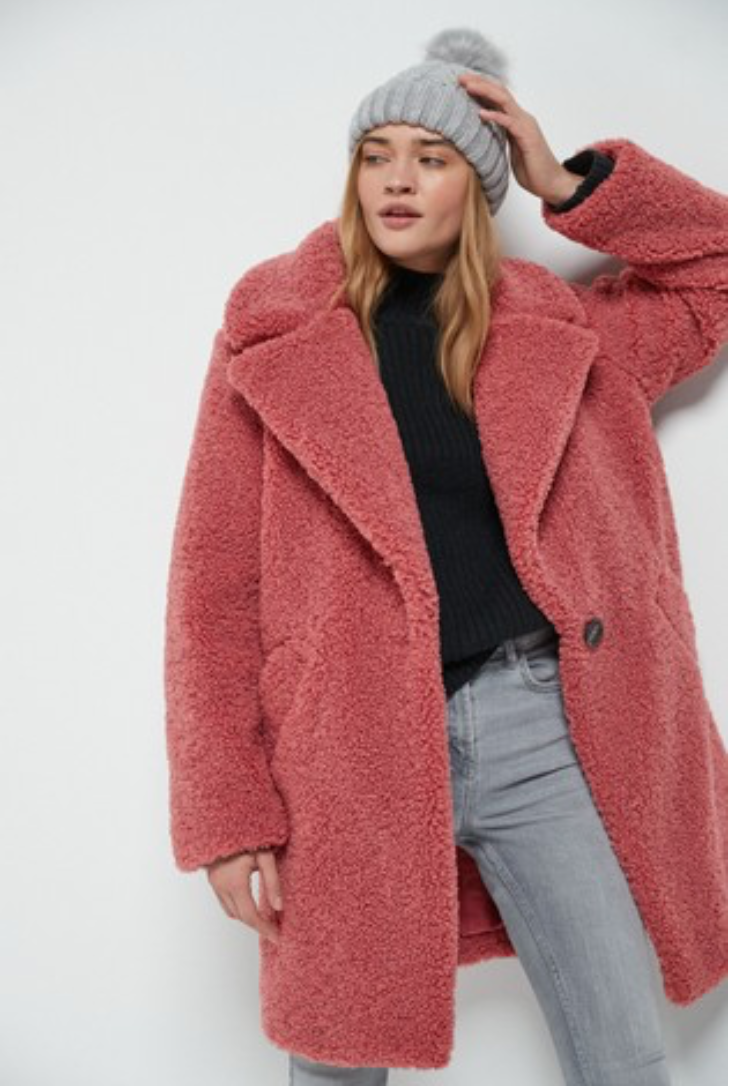 pink teddy coat