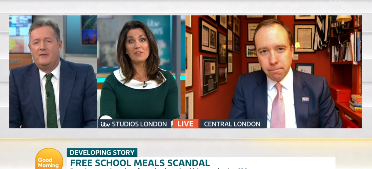 Piers Morgan and Matt Hancock on GMB