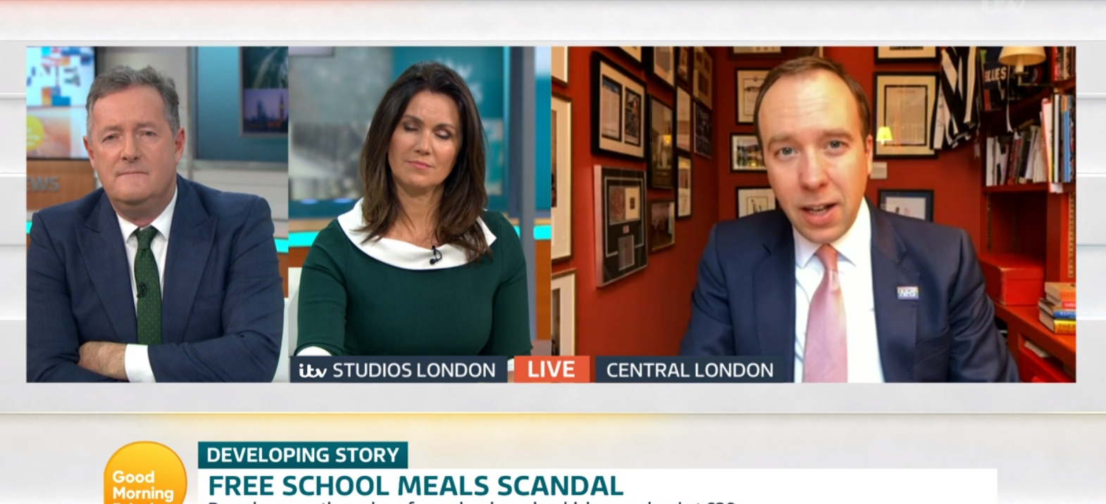 Piers Morgan and Matt Hancock on GMB
