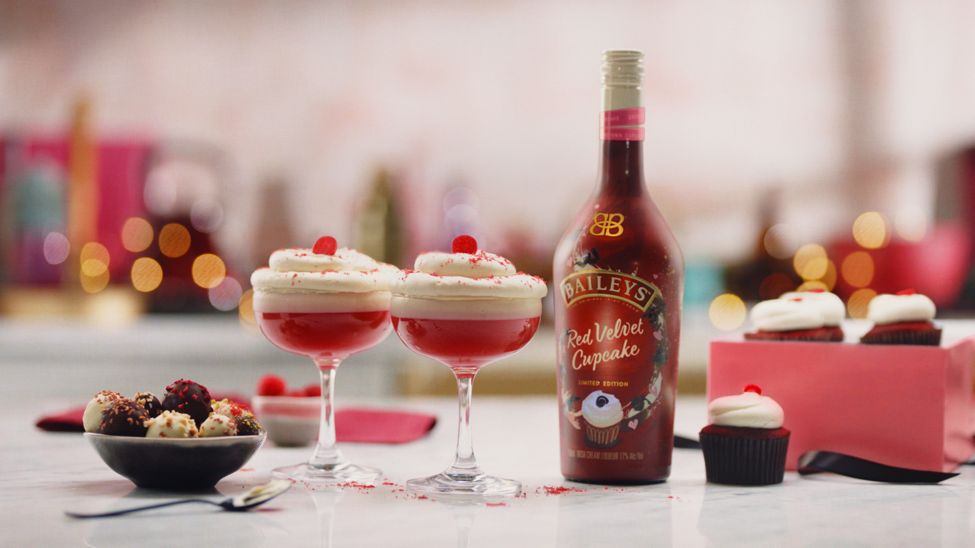 Baileys red velvet martinis