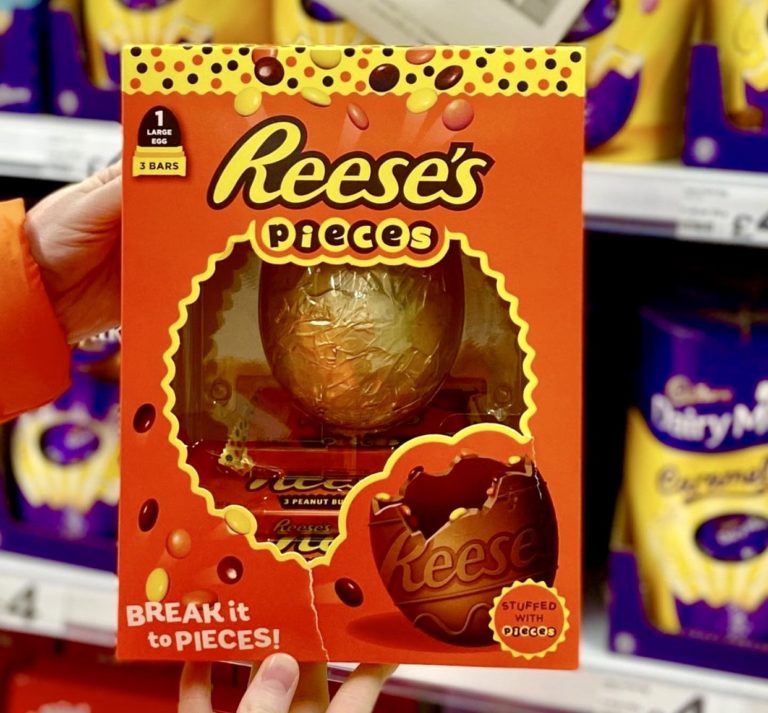 Asda Easter Eggs Reese's egg with mini Pieces in the shell delights Brits