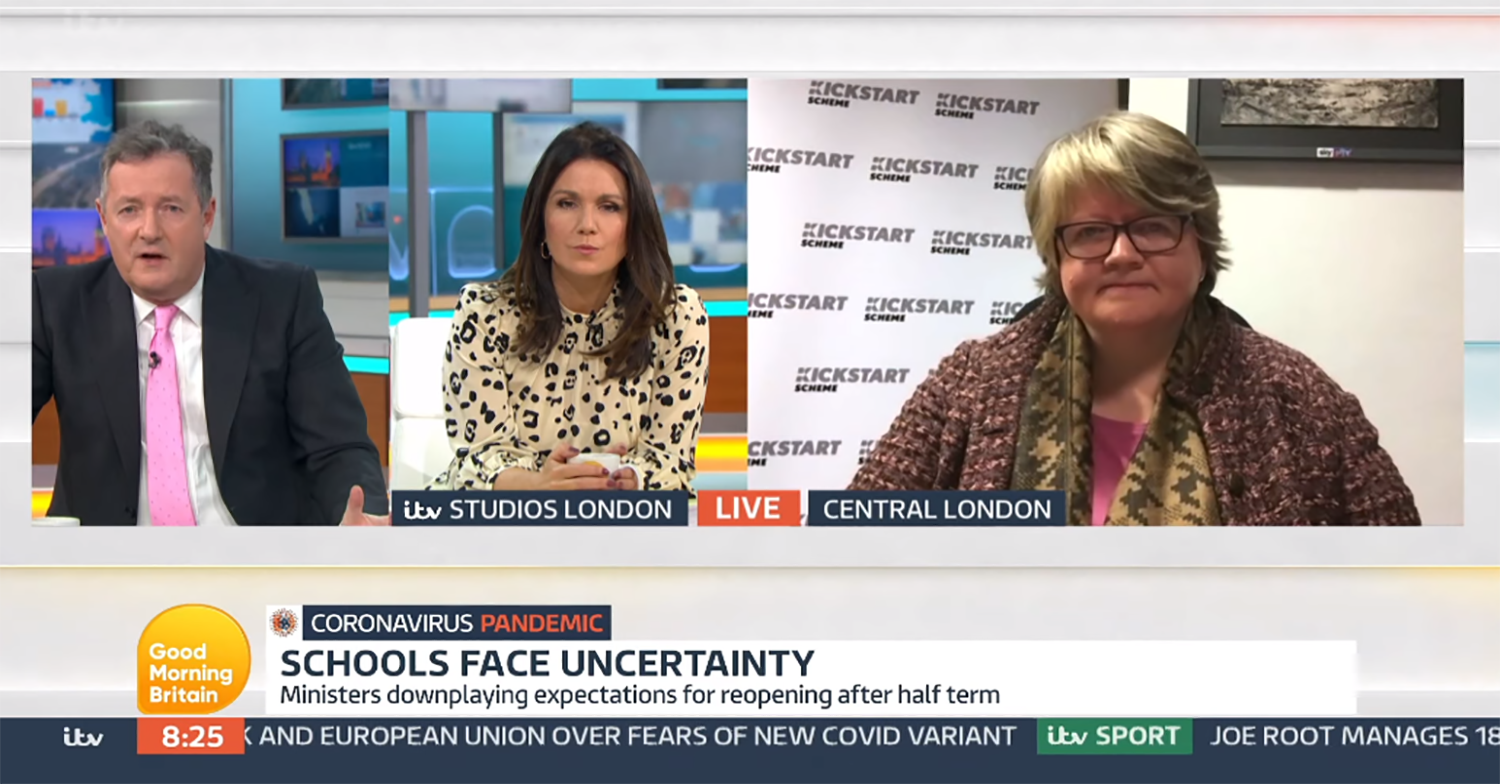 Piers Morgan and Therese Coffey on GMB