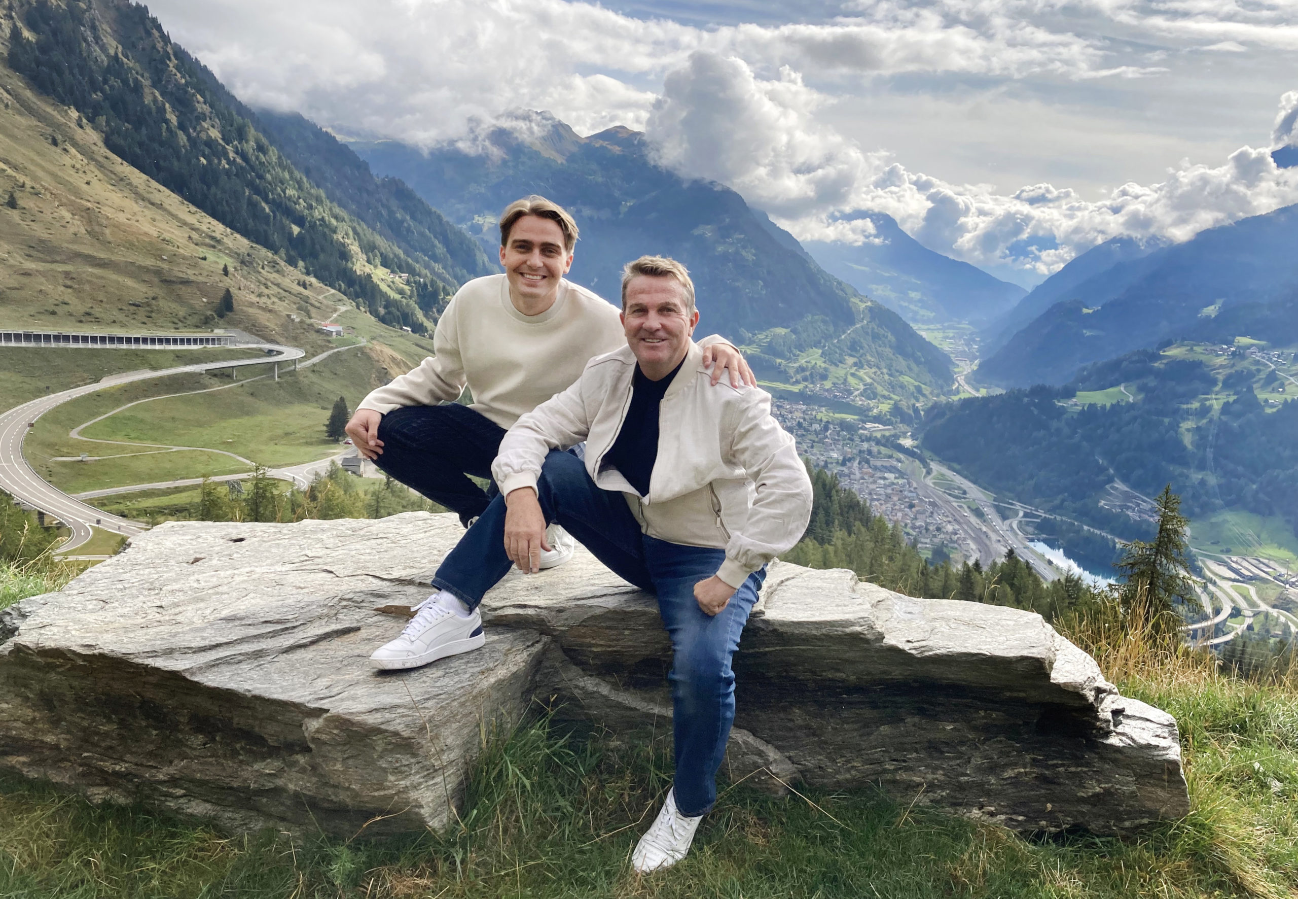 bradley walsh and son Barney in Switzerland for the new series of Breaking Dad