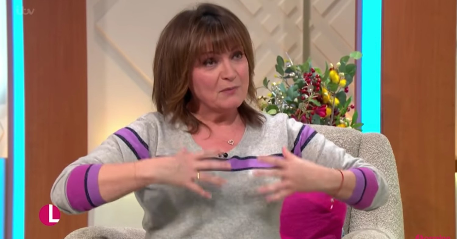 Lorraine Kelly speaking to Piers Morgan