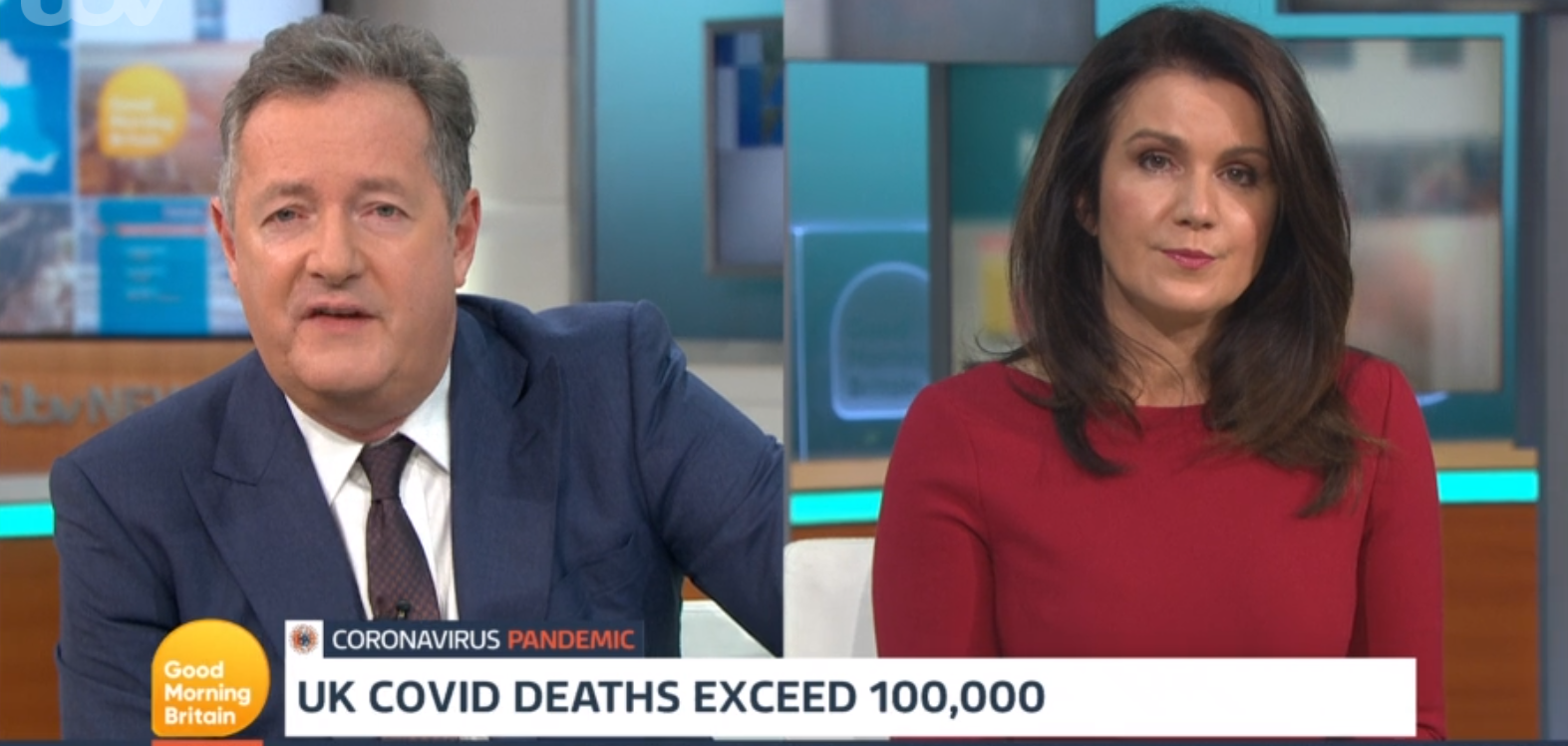 Piers Morgan and Susanna Reid on GMB