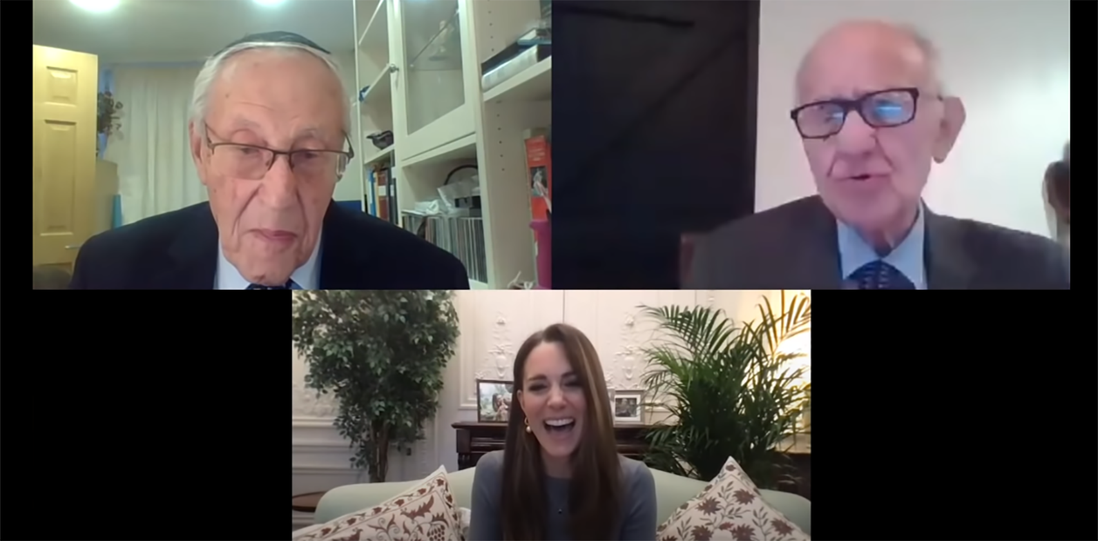 Kate Middleton speaks to Holocaust survivors