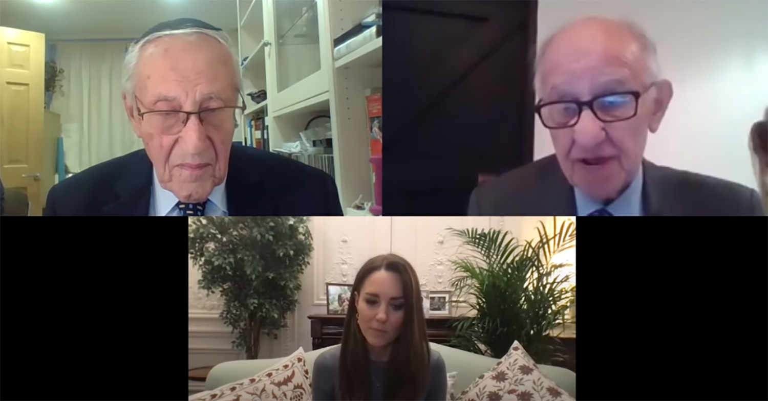 Kate Middleton speaks to Holocaust survivors