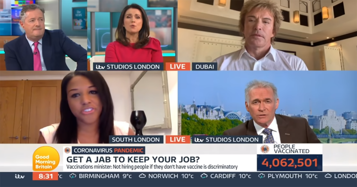 Piers Morgan and Susanna Reid on GMB