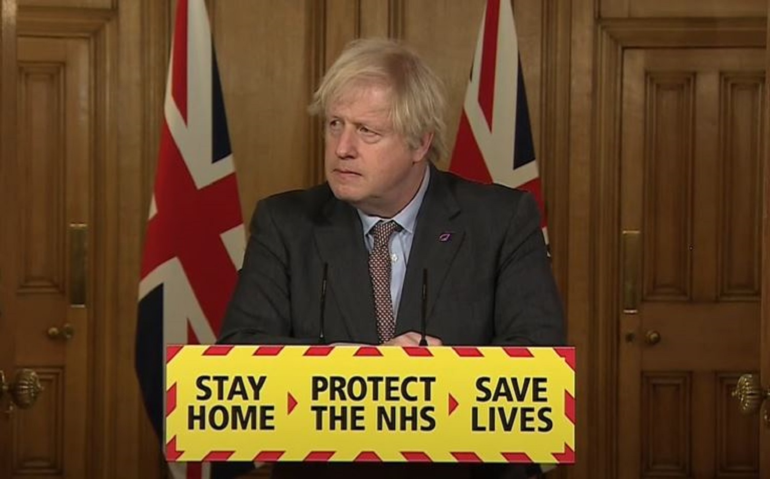 Boris Johnson speaking at Downing Street