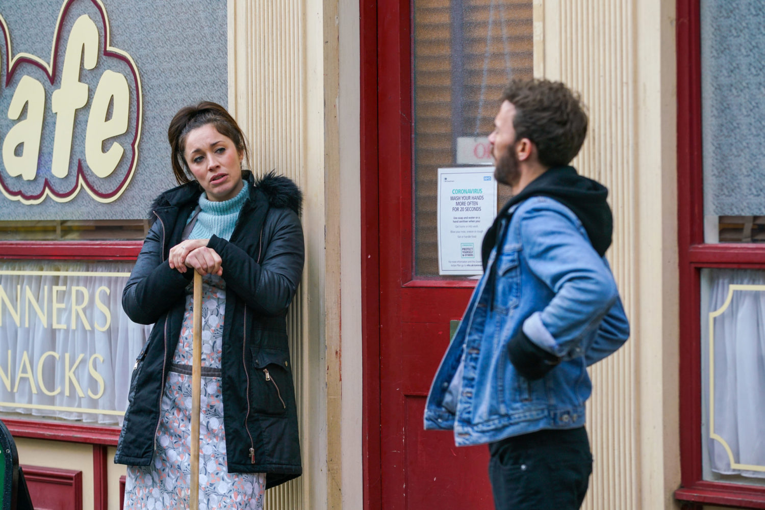 Shona and David outside Roy's Rolls Corrie 
