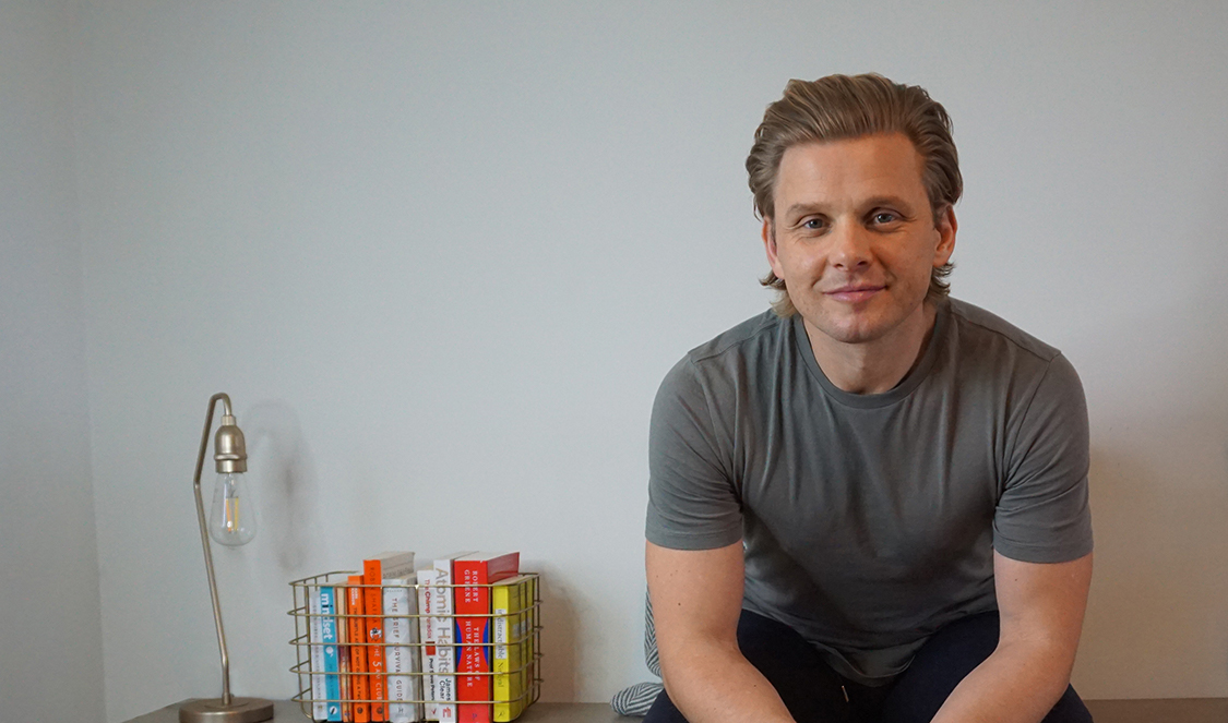 Jeff Brazier hosting his new podcast