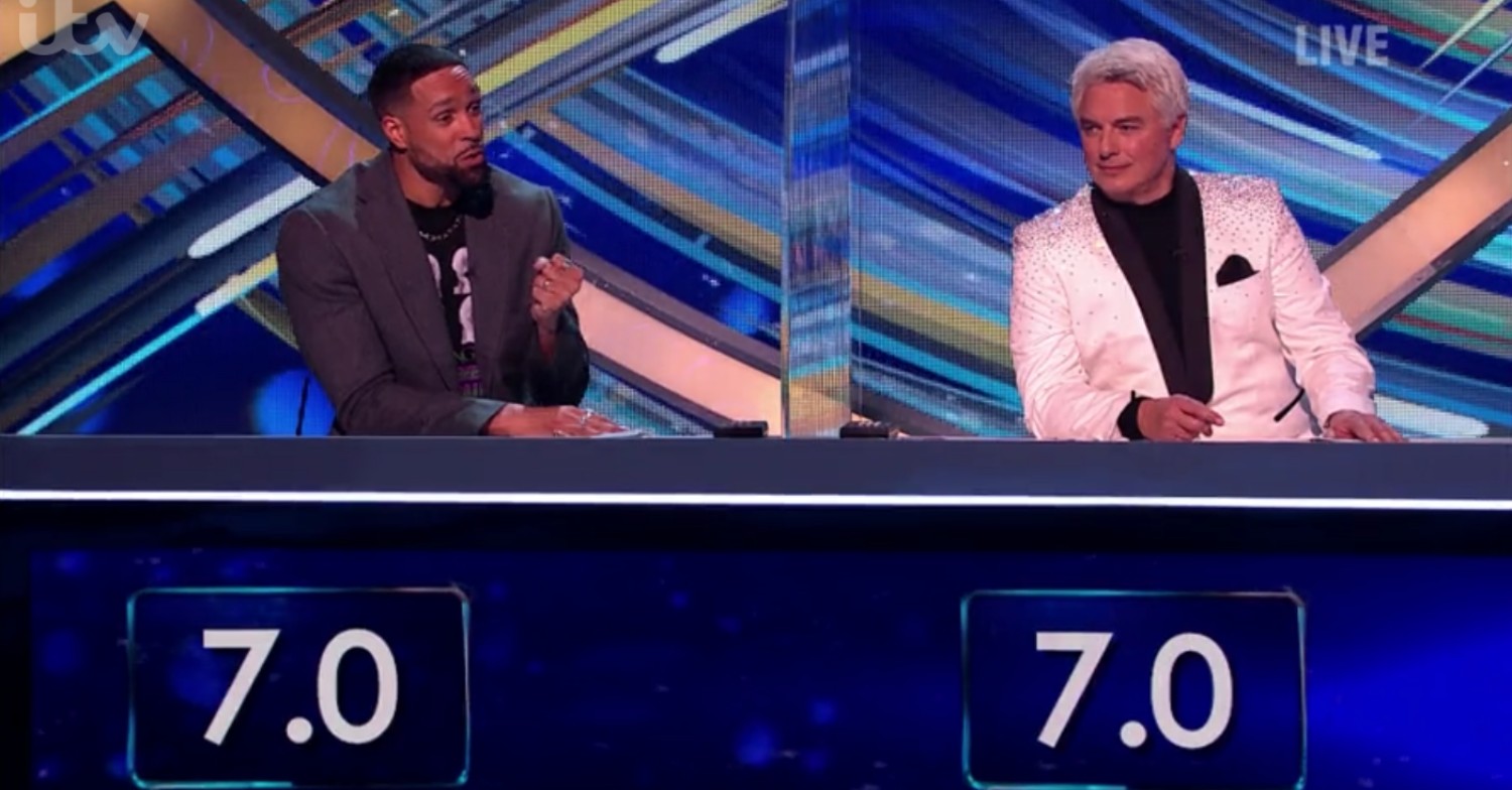 Dancing On Ice judges marking Joe-Warren Plant