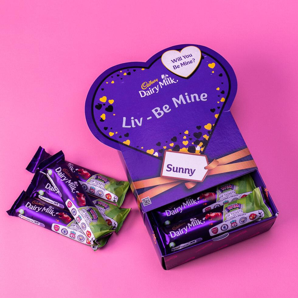 personalised Cadbury valentine's boxes