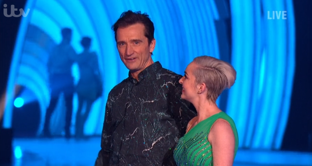 Graham and Karina after their defeat in the skate-off