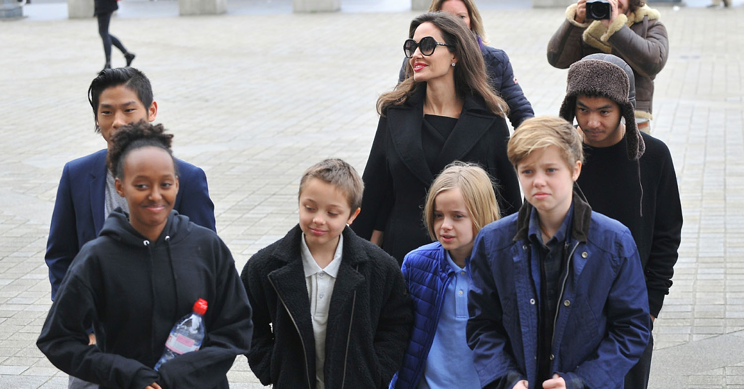 Angelina Jolie and her kids visit the Louvre