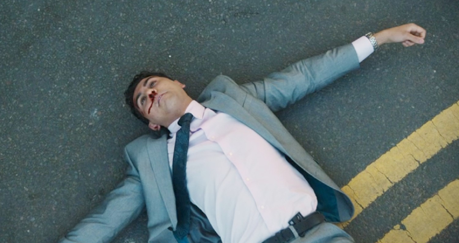 Med lying in the road