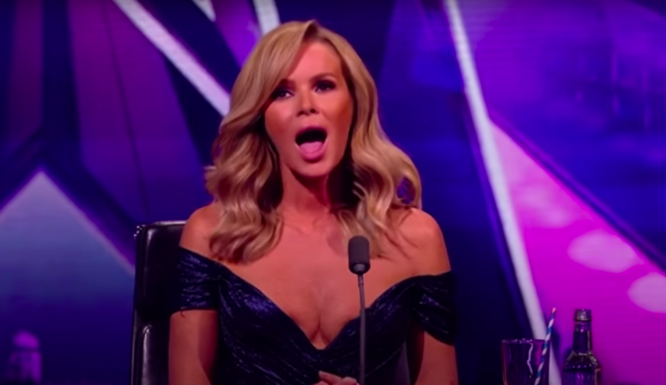 Amanda Holden poses in her underwear