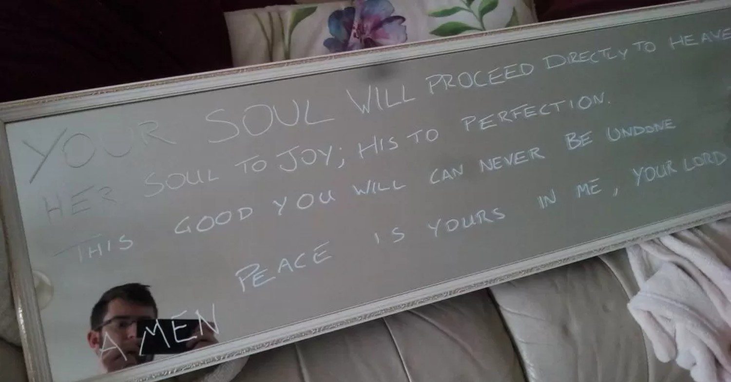 Ben Field wrote 'messages from God' on mirrors