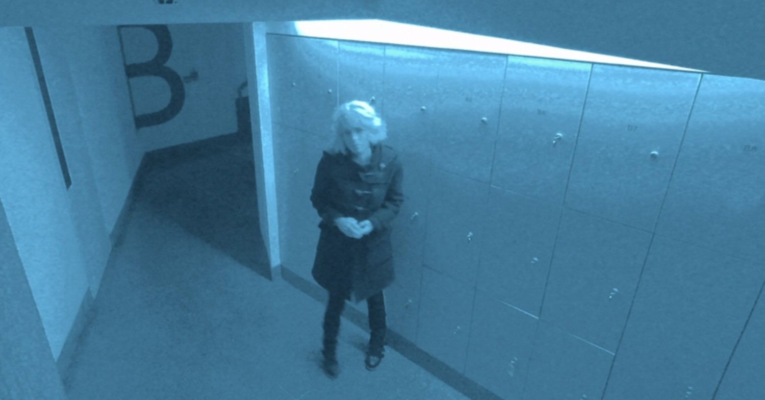 CCTV showing Marcella is her own stalker