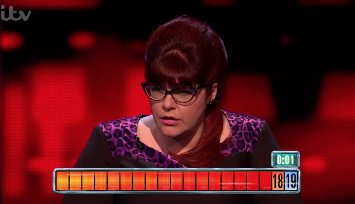 Jenny Ryan was defeated on The Chase with a second to go
