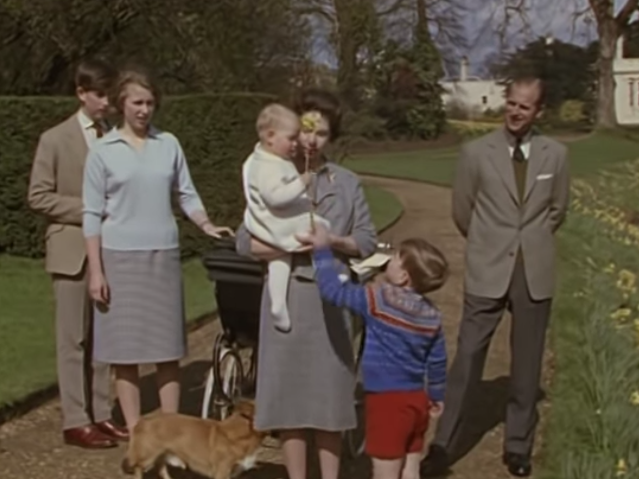 Prince Philip with his wife and children in 1965