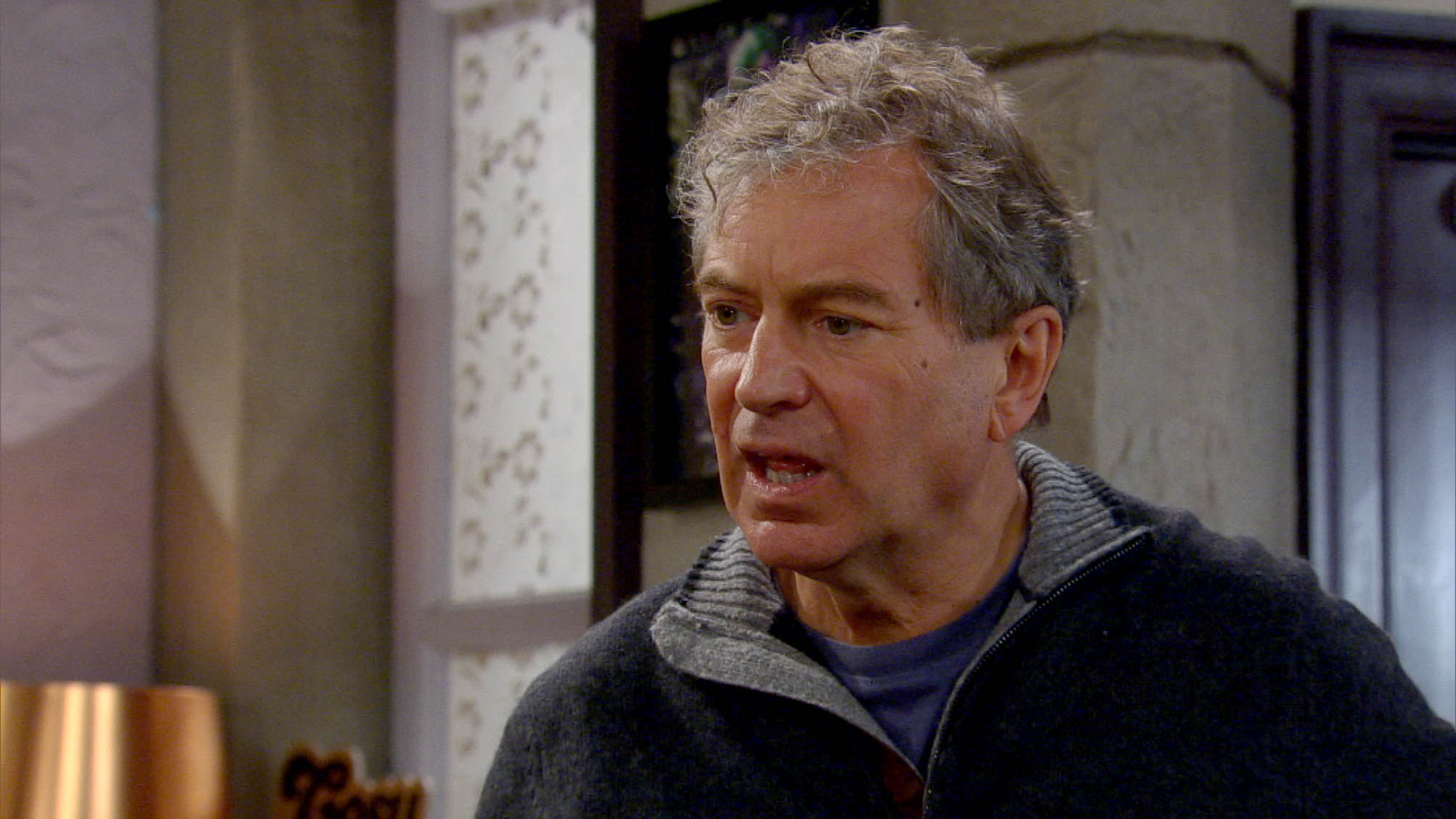 Ashley Thomas in Emmerdale looks dishevelled