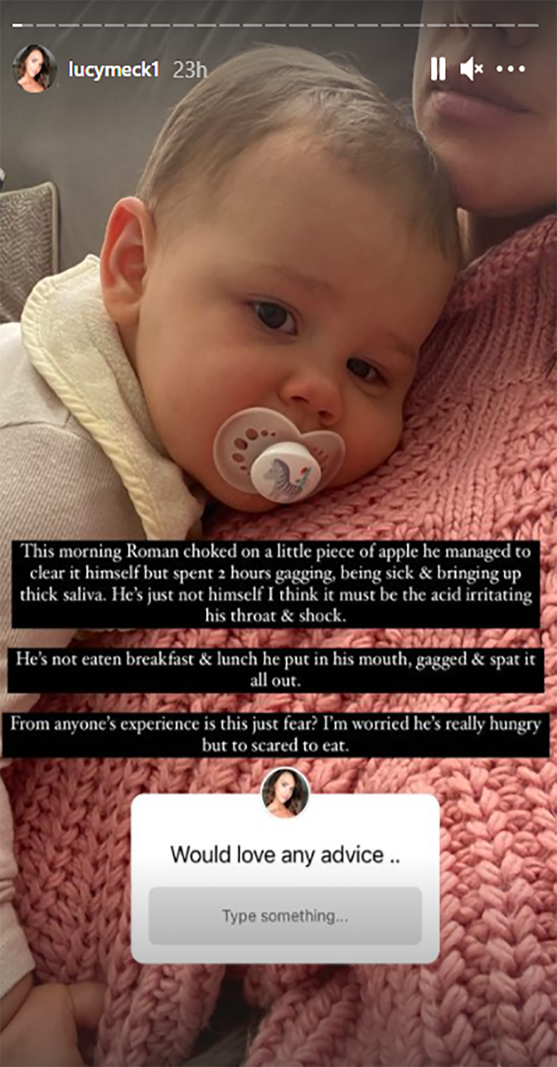 Lucy Mecklenburgh and son Roman