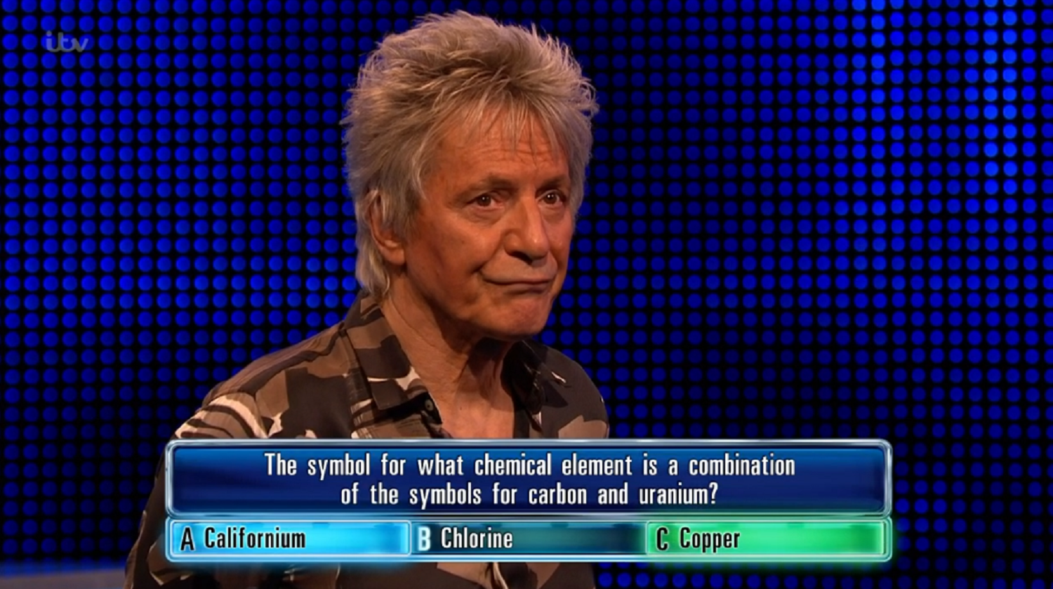 Gerry speaking to bradley walsh on the chase