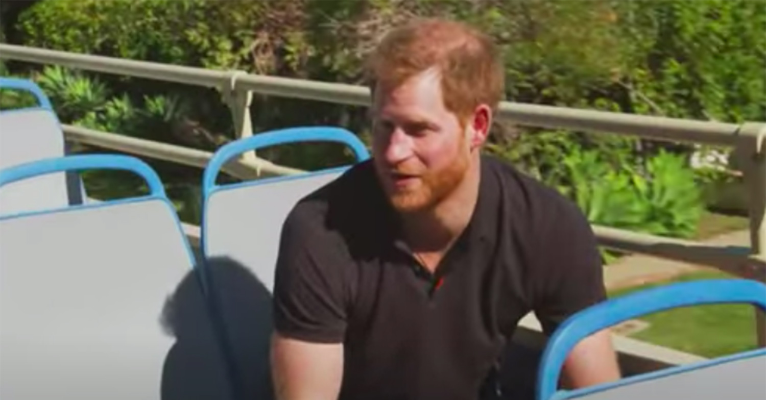 prince harry LA bus