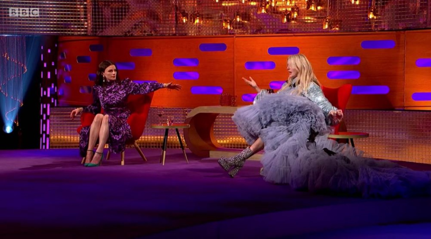 Ellie speaking to another Graham Norton guest