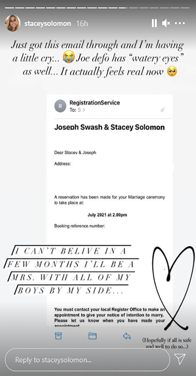 Stacey Solomon confirms the date