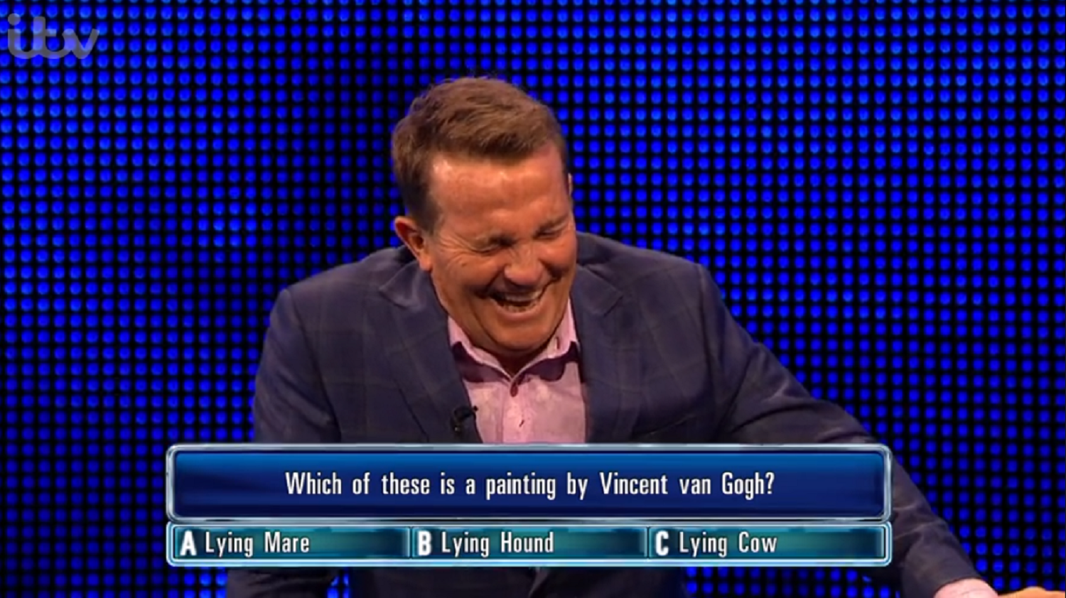 bradley walsh laughing on the chase