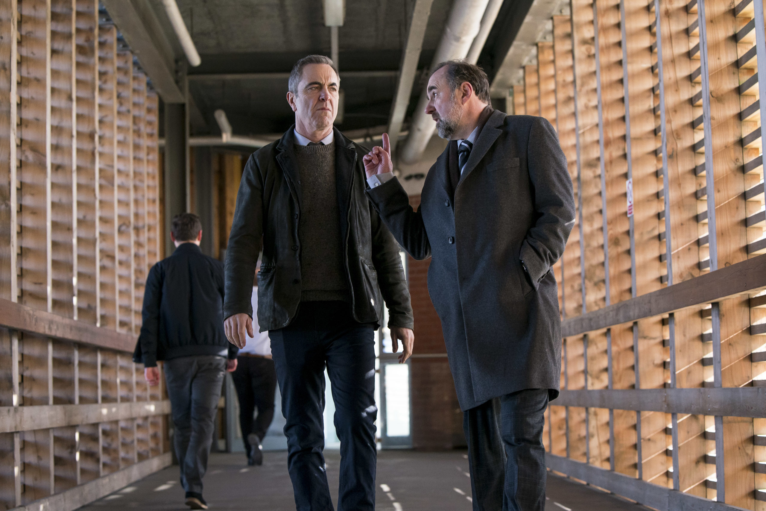 James Nesbitt as Tom Brannick opposite Lorcan Cranitch's Jackie Twomey in Bloodlands episode three (Credit: BBC One)